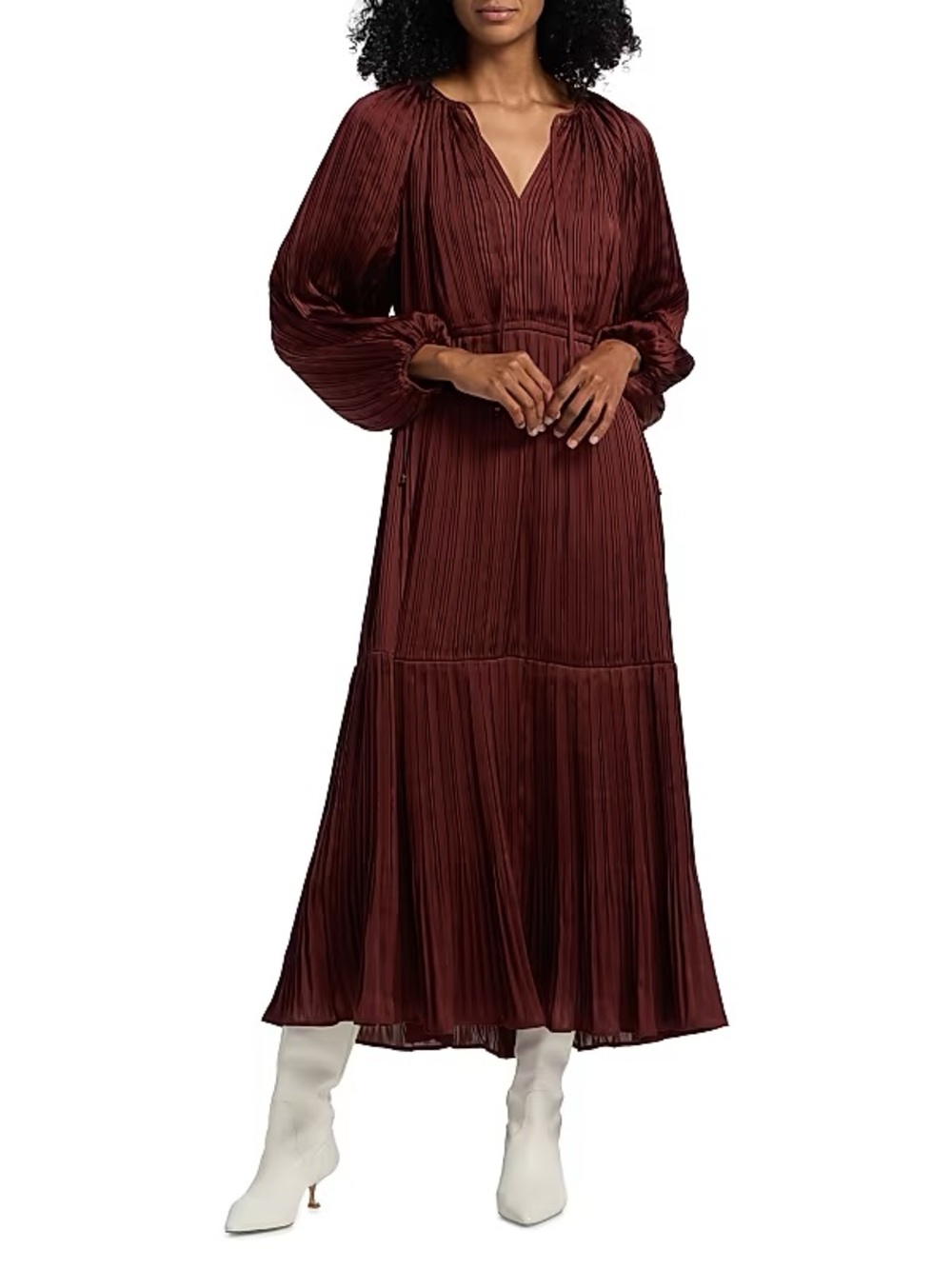 Marie Oliver Perrin pleated maxi dress